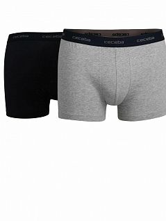 Оригинальные боксеры на фирменной резинке (2шт) Ceceba FG010162/M-3XL Серый/Синий